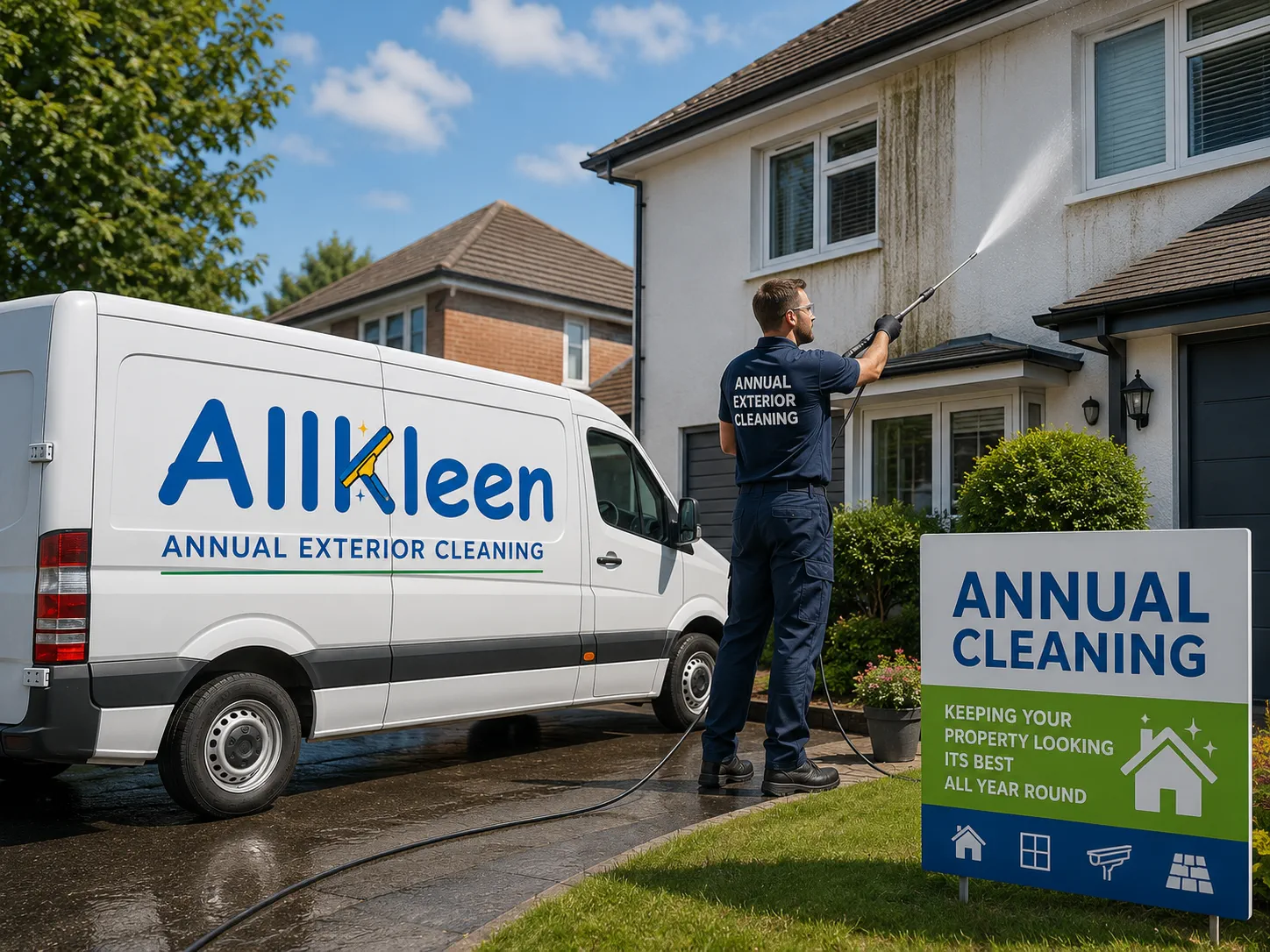 Annual Exterior Cleaning service by AllKleen Ltd